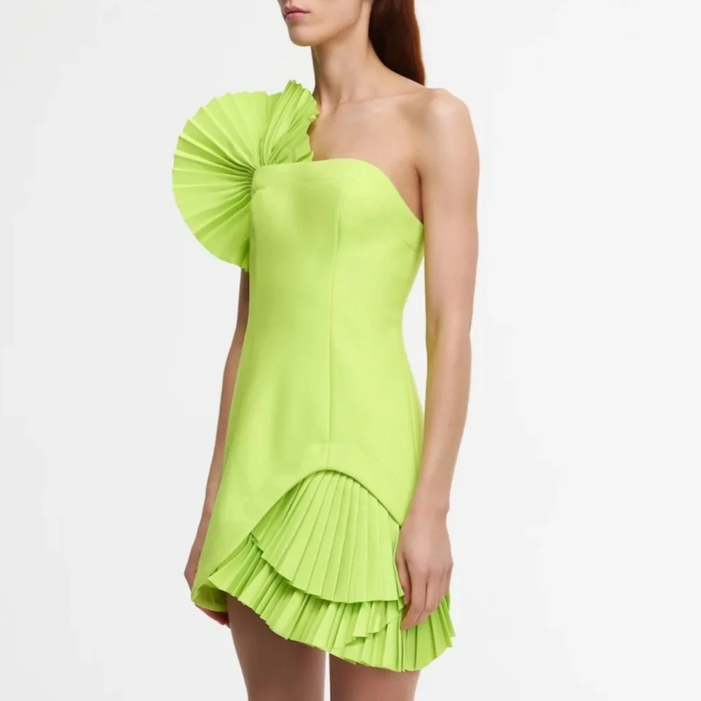 NEW Acler Aberfoyle Mini Dress - Lime Green - Picture 3 of 11